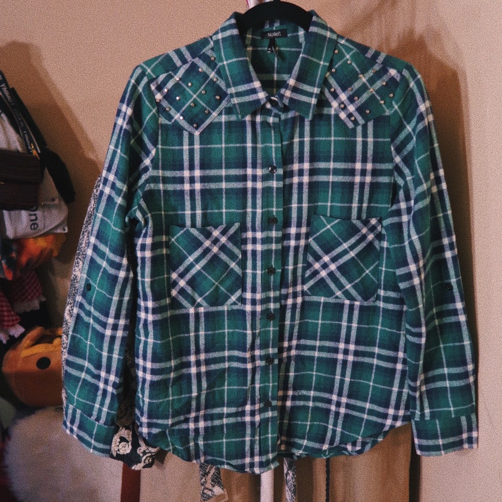 Green Flannel Button-up Shirt